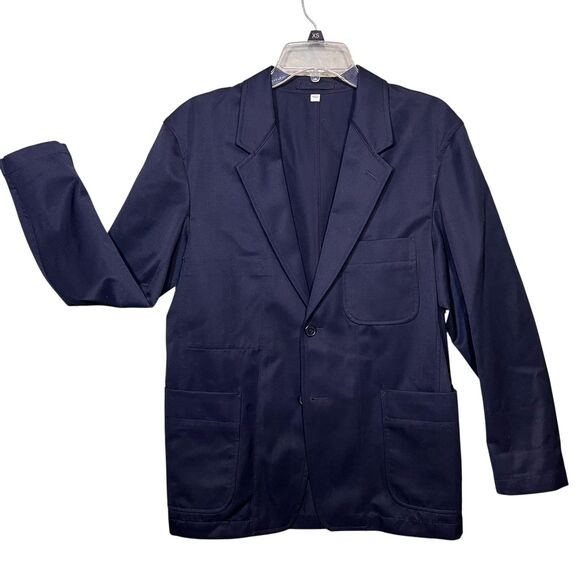 Uniqlo U Blazer Women's XS Navy Blue Wool Blend Workwear Utility Jacket Pockets - Picture 10 of 10